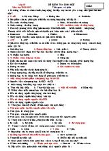 Đề kiểm tra môn Sinh học Lớp 10 - Năm học 2018-2019 (Có đáp án)